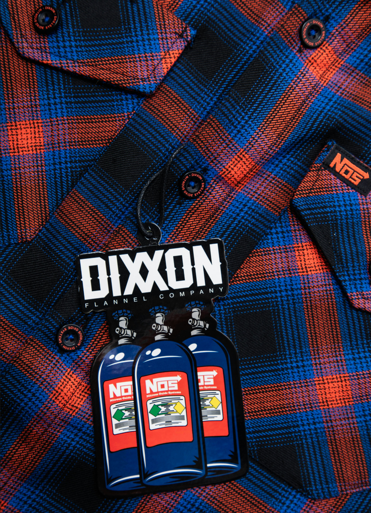 DIXXON - The NOS Nitrous Oxide Blue & Orange Flannel Shirt