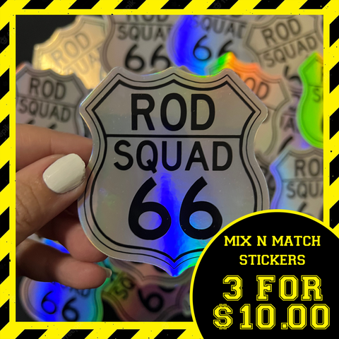 STICKER - Holographic The Rod Squad Route 66