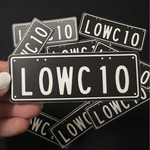STICKER - LOWC10 Number Plate Old Cool Customs