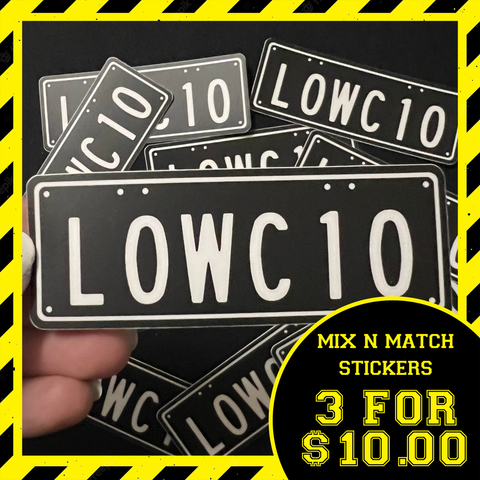 STICKER - LOWC10 Number Plate Old Cool Customs