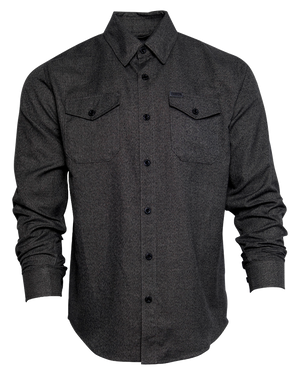 DIXXON - Obsidian Dark Grey Flannel Shirt