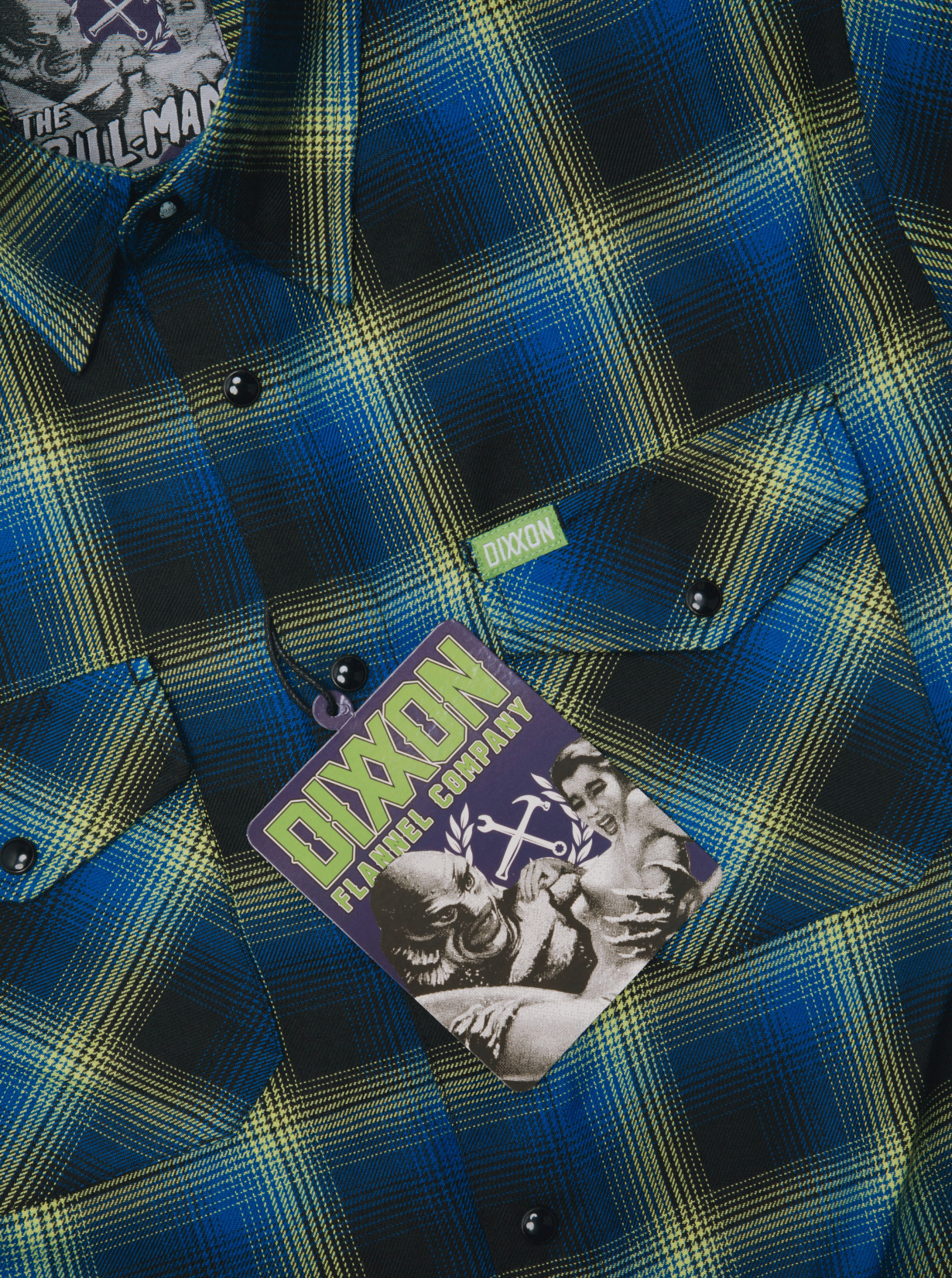 DIXXON - Gill Man Blue & Green Flannel Shirt