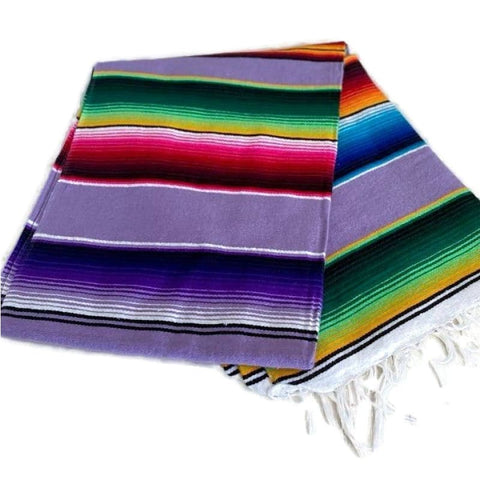 Mexican Sarape Blanket - Lilac Purple