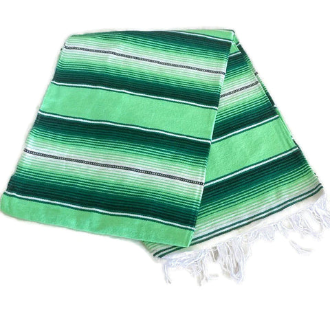 Mexican Sarape Blanket - Two Tone Green