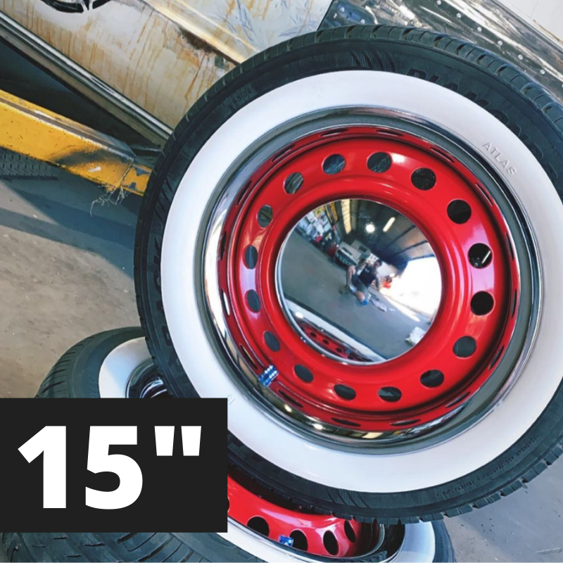 Atlas White Wall Inserts 15" Wheels x 2" White Wall The Rod Squad