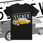 The Iconic 55 Chevy Style T-Shirt in Yellow