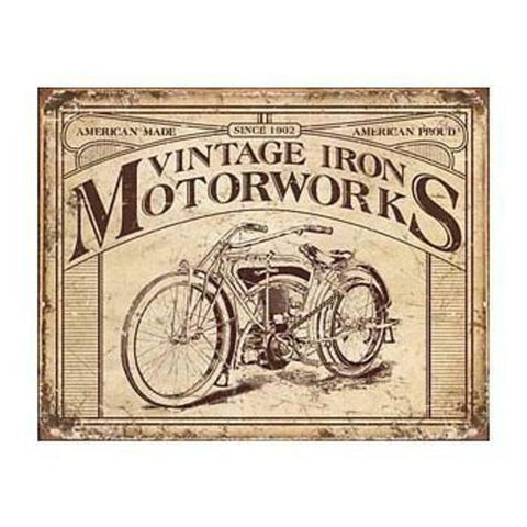 Metal Sign MSI-1842 Vintage Motor Works 12.5" 16"