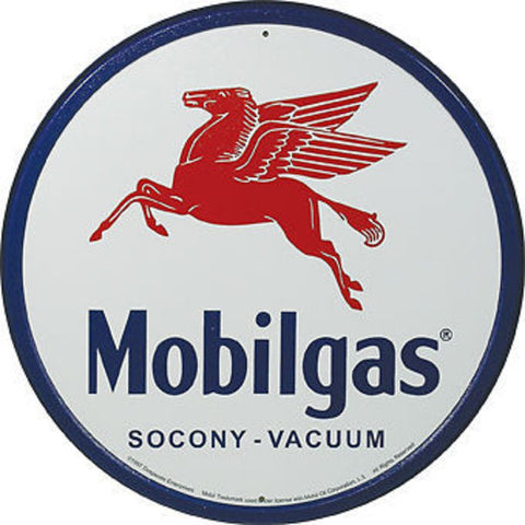 Metal Sign MSI-610 Mobilgas 11-3/4" Diameter