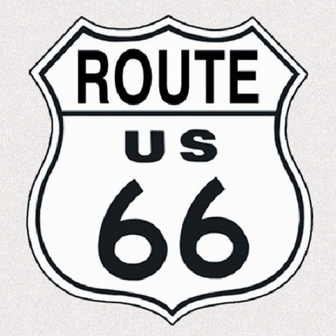 Route 66 Shield Cut to Shape Embossed Metal Sign 28cm x 28cm