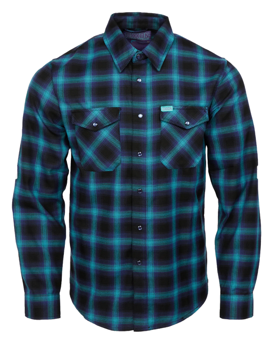 DIXXON - Borealis Teal and Purple Flannel Shirt