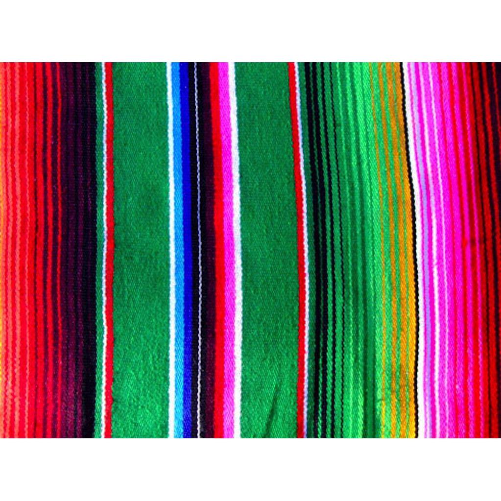 Mexican Sarape Blanket - Light Green