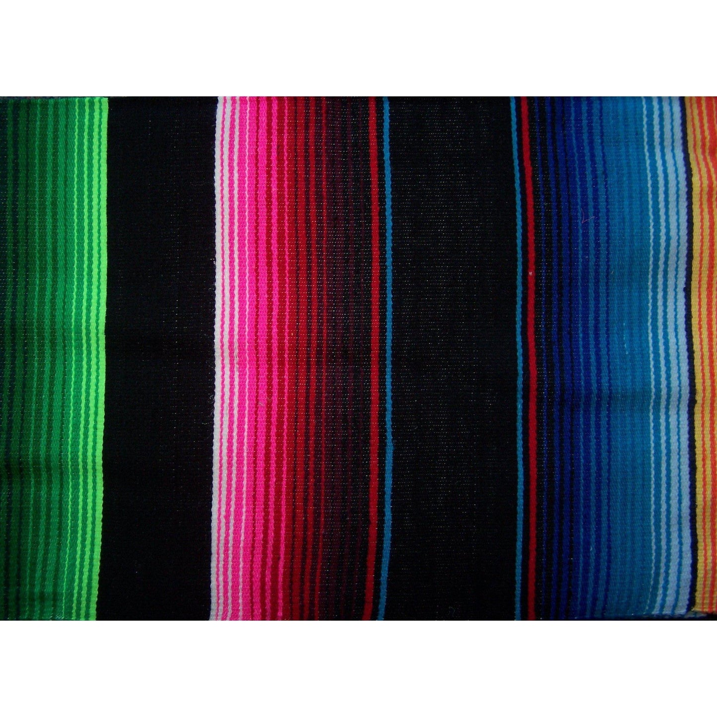 Mexican Serape Blanket - Black