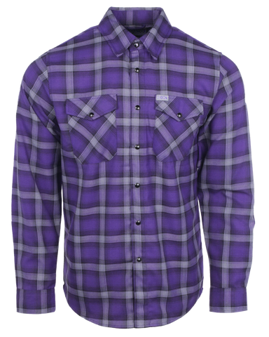 DIXXON - Braxton Purple & White Flannel Shirt