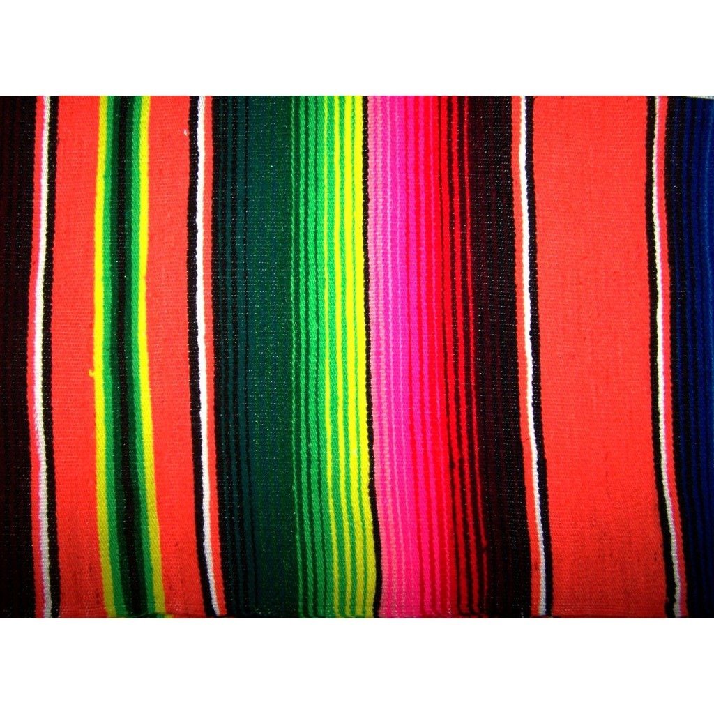 Mexican Sarape Blanket - Orange